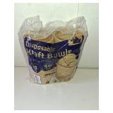 ESSENTIAL Paper Ice Cream Cups, 50pcs 8oz Disposable Dessert Bowls for Hot or Cold Food, Lids Not Included, Paper Snack Containers for Sundae, Frozen Yogurt, Soup (Brown)