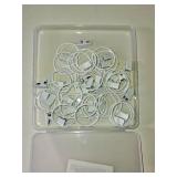 42 Pack Curtain Rings with Clips 1.26\" Interior Diameter,Metal Drapery Ring with Clips Compatible with up to 1 inch Drapery Rod,Strong Vintage Decorative Rustproof Drapery Ring with Hooks(White)
