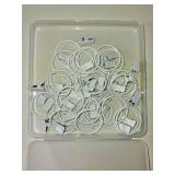 42 Pack Curtain Rings with Clips 1.26\" Interior Diameter,Metal Drapery Ring with Clips Compatible with up to 1 inch Drapery Rod,Strong Vintage Decorative Rustproof Drapery Ring with Hooks(White)