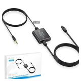 eSynic 3.5mm to Optical AdapterãOnly From 3.5MM Audio Jack Devices to SPDIF Soundbar-Not BidirectionalãMetal Shell Analog to Digital Converter From Laptop/Projector/Gaming Consoles to Optica