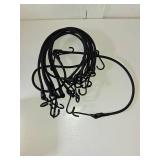 9 Pcs 180 Lbs Real Heavy Duty Bungee Cords with Rust Resistant Steel Hooks, 24 Inch Black Bungee Straps with 1.9X Stretch & UV Protection, Perfect for Camping, Tarps, Tent, Bike, Luggage