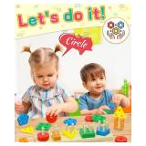 Zartores Montessori Toys for 1 2 3 Year Old Boys Girls Gifts, Wooden Shape Sorter Toys for Ages 2-4, Toddler Learning Toy Puzzles Birthday Gift Ages 1-3