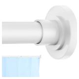 CorkLatta White Shower Curtain Rod 31 to 80 Inch,1 Inch Diameter Adjustable Spring Tension Stainless Steel Telescoping Rod,Easy Install,No Rust