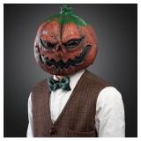 CreepyParty Deluxe Novelty Halloween Costume Party Props Latex Pumpkin Head Mask (Pumpkin)