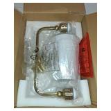 METWET 2 Light Bathroom Vanity Light, Brushed Gold Double Wall Sconce with Flared White Fabric Shade, Modern Sconces Wall Lighting for Hallway Bedroom Stairway, VL837-BG