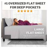 Extra Deep Pocket King Bed-Sheets 4-Piece Includes: 18-21 Inch Super Extra Deep Pocket Fitted Sheet - Real Oversize Flat Sheet 2 Zipper Closure Pillowcases King Size Silver Light Gray