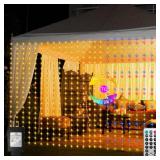 echosari 600 LED Curtain Lights Plug in, 20Ft x 10Ft Connectable Dual Color Changing Fairy Lights Curtain Outdoor Waterproof for Bedroom Backdrop Wedding (Warm White & Multicolor)