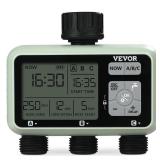 VEVOR Water Timer, 3 Outlets, Hose Watering Sprinkler Timer, with 3 Independent Watering Zone LCD Display Rain Delay Mode Manual Mode 360Â° Brass Inlet Metal Filter, IPX6 Waterproof for Yard Waterin