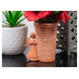 Dicksons Thought of You Burnt Orange Angel 4.25 x 5 Resin Decorative Outdoor Standing Planter Pot