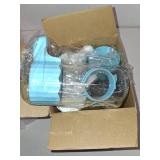 Weewooday 4 Pieces Automatic Bird Feeder Cage Water Dispenser Bird Water Feeder Hamster Cage Waterer Accessory Drinker Bottle for Hamster Parrot(Cute Style,Blue, White,490 ml)