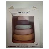 Tudou 6 PCS Baby Girl Stacking & Nesting Toys, Soft Stacking Blocks Ring Stacker, Baby Sensory Teethers with Letter, Animal and Shape, Early Learning Toys for Babies & Toddlers 6 Months