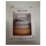 Tudou 6 PCS Baby Girl Stacking & Nesting Toys, Soft Stacking Blocks Ring Stacker, Baby Sensory Teethers with Letter, Animal and Shape, Early Learning Toys for Babies & Toddlers 6 Months