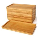 10PCS Mini Bamboo Display Trays - 7"x3.4" Small Decorative Bamboo Trays for Vanity, Plants, Candles, Keys, Soap, Jewelry, Tealight - Not for Serving Heavy Food