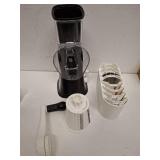 Rotary Cheese Grater Shredder 5-in-1 Tumbling Box Mandoline Vegetable Julienne Slicer Waffle Cutter Nut Chopper, Black