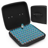 Teenyyou 80 Slots Insulin Peptide Fridge Carrying Case Vial Holder Storage Protector Bag, Fits Standard 10ml Vials, Insulin Cooler Travel Kits Case Organizer Diabetes Protector(Black)