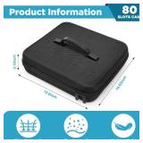 Teenyyou 80 Slots Insulin Peptide Fridge Carrying Case Vial Holder Storage Protector Bag, Fits Standard 10ml Vials, Insulin Cooler Travel Kits Case Organizer Diabetes Protector(Black)