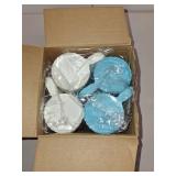 Weewooday 4 Pieces Automatic Bird Feeder Cage Water Dispenser Bird Water Feeder Hamster Cage Waterer Accessory Drinker Bottle for Hamster Parrot(Cute Style,Blue, White,490 ml)