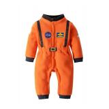 LXKIKMM Baby Toddler Boy Astronaut Costume Space Suit Cosplay Party Jumpsuit Halloween Rompers Orange 18-24 Months