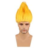 PATTNIUM Yellow Wig Short Yellow Spiky Hair Wigs Halloween Cosplay Party Unisex Wigs
