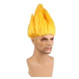 PATTNIUM Yellow Wig Short Yellow Spiky Hair Wigs Halloween Cosplay Party Unisex Wigs