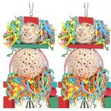 BBjinronjy Bird Toys,2PCS Hanging Natural Soft Sola Ball Beak Chew Shred Forage Toys for Parrots,Cockatiel,Conure,Love Birds,Parakeets,Budgie and Other Small Birds