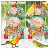 BBjinronjy Bird Toys,2PCS Hanging Natural Soft Sola Ball Beak Chew Shred Forage Toys for Parrots,Cockatiel,Conure,Love Birds,Parakeets,Budgie and Other Small Birds