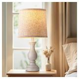 Seealle Farmhouse Table Lamps Set of 2 - Rustic Bedroom Lamps for Living Room, 22\" Boho Bedside Lamp for Night Stands End Table Office Desk Lamp Nightstand Clearance Decorating with Linen Shades