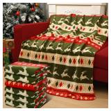 Preboun 6 Pcs 50 x 60 Inch Christmas Throw Blanket Forest Reindeer Fleece Printed Warm Throw Blanket Bulk for Couch Bedroom Bed Sofa Office Winter Travel Wedding Decorations Gifts