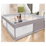 Hiaksedt Baby Playpen 50x50 Inch, Play Pens for Babies and Toddlers Baby Fence Play Yards for Indoor & Outdoor with Breathable Mesh Anti-Fall Playpen
