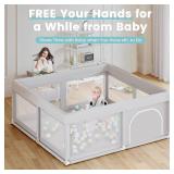 Hiaksedt Baby Playpen 50x50 Inch, Play Pens for Babies and Toddlers Baby Fence Play Yards for Indoor & Outdoor with Breathable Mesh Anti-Fall Playpen