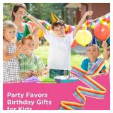 HiUnicorn 12PCS Rainbow Party Favors Dance Ribbons for Kids Circus Carnival Rhythmic Gymnastics Birthday Party Decoration Supplies, Ribbon Baton Twirling Sticks Silks Streamers Wands for Girls