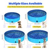Pawaboo Foldable Dog Pool, Collapsible Pet Bath Pool Bathing Tub, Hard Plastic Doggie Wading Pool for Indoor and Outdoor, Portable Dog Swimming Pool for Small Medium Large Dogs and Cats (39"x12")