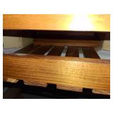 Utoplike Teak Side Table Outdoor, Patio End Table Double Layer, Wooden Coffee Accent Tables for Backyard, Garden, Bed, Living Room, Couch, Two-Tier