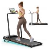 $130 Walking Pad Under Desk Treadmill with Incline, 2.5HP, 265 lb