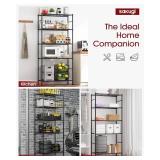 5-Tier Shelf Organizer, Heavy-Duty Shelving, Black 33x12.6x72