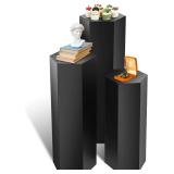 $175 3 Pcs Matte Black Pedestal Stands for Display (Hexagonal Metal)