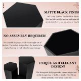 $175 3 Pcs Matte Black Pedestal Stands for Display (Hexagonal Metal)