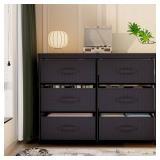 Dresser with 6 Fabric Drawers, Metal Frame Cube Storage Cabinet