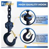 $59 Hand Chain Hoist 1 Ton | Chain Fall 12 ft | 2 Heavy-Duty Hooks