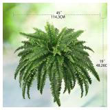 $51 45" Fake Ferns, Realistic Artificial Bush Plants, 2 Boston Ferns