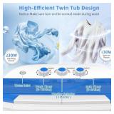 $93 VCJ Portable Twin-Tub Washer, 14lb Capacity, Washer/Spinner