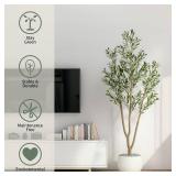 $50 6FT Artificial Olive Tree - Indoor Faux Olive Tree with Branches