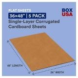BOX USA Corrugated Cardboard Sheets 36x40, 6 Pack for Packaging