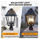 $140 LUTEC Outdoor Solar Lamp Post Light with Motion Sensor, 3 Modes