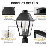 $140 LUTEC Outdoor Solar Lamp Post Light with Motion Sensor, 3 Modes