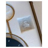 $90 Gold Metal Wall Clock 15x30in, Battery-Operated, Silent