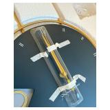 $90 Gold Metal Wall Clock 15x30in, Battery-Operated, Silent