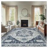 $130 AMADA HOMEFURNISHING 8x10 Area Rug, Washable, Non-Slip Backing