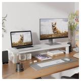 WESTREE Dual Monitor Stand Riser for 2 Monitors, Wood & Steel