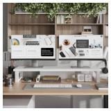 WESTREE Dual Monitor Stand Riser for 2 Monitors, Wood & Steel